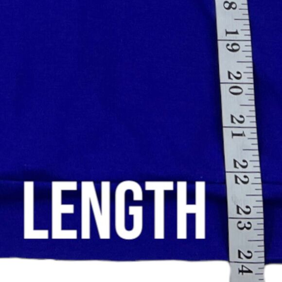 soho New York & Co Jeans WOMENS SMALL Blue 3/4 Sleeve Covered Strap-Back Top NEW - Picture 7 of 16